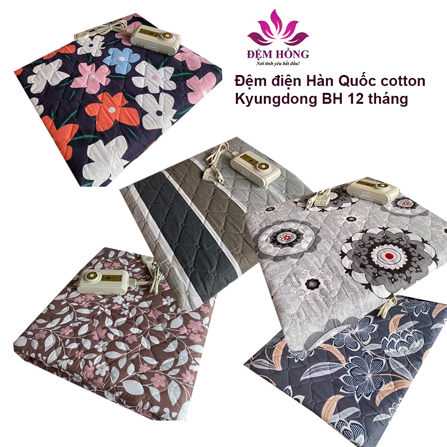 Đệm điện sưởi ấm chất liệu cotton cao cấp hàn quốc kyungdong vỏ tc