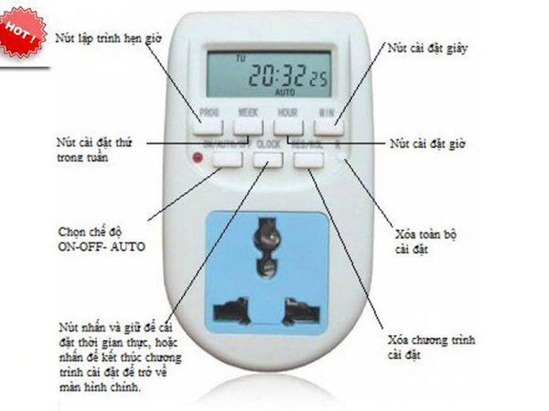 Ổ cắm hẹn giờ điện tử bật tắt tự động AL-06