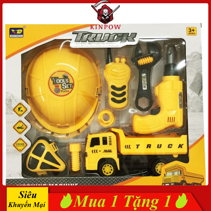 Đồ Chơi Dụng Cụ Sữa Chữa Kỹ Sư KINPOW Màu Vàng Đặc Trưng Cho Bé Học Hỏi Sáng Tạo