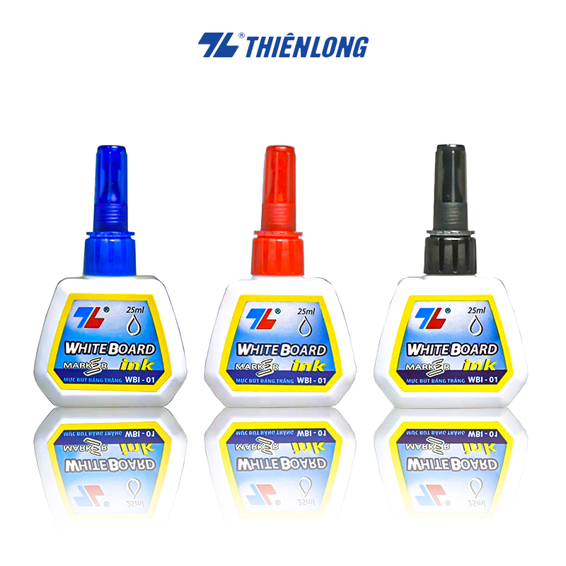 Combo 3 lọ Mực xanh đỏ đen bút lông bảng Thiên Long WBI-01