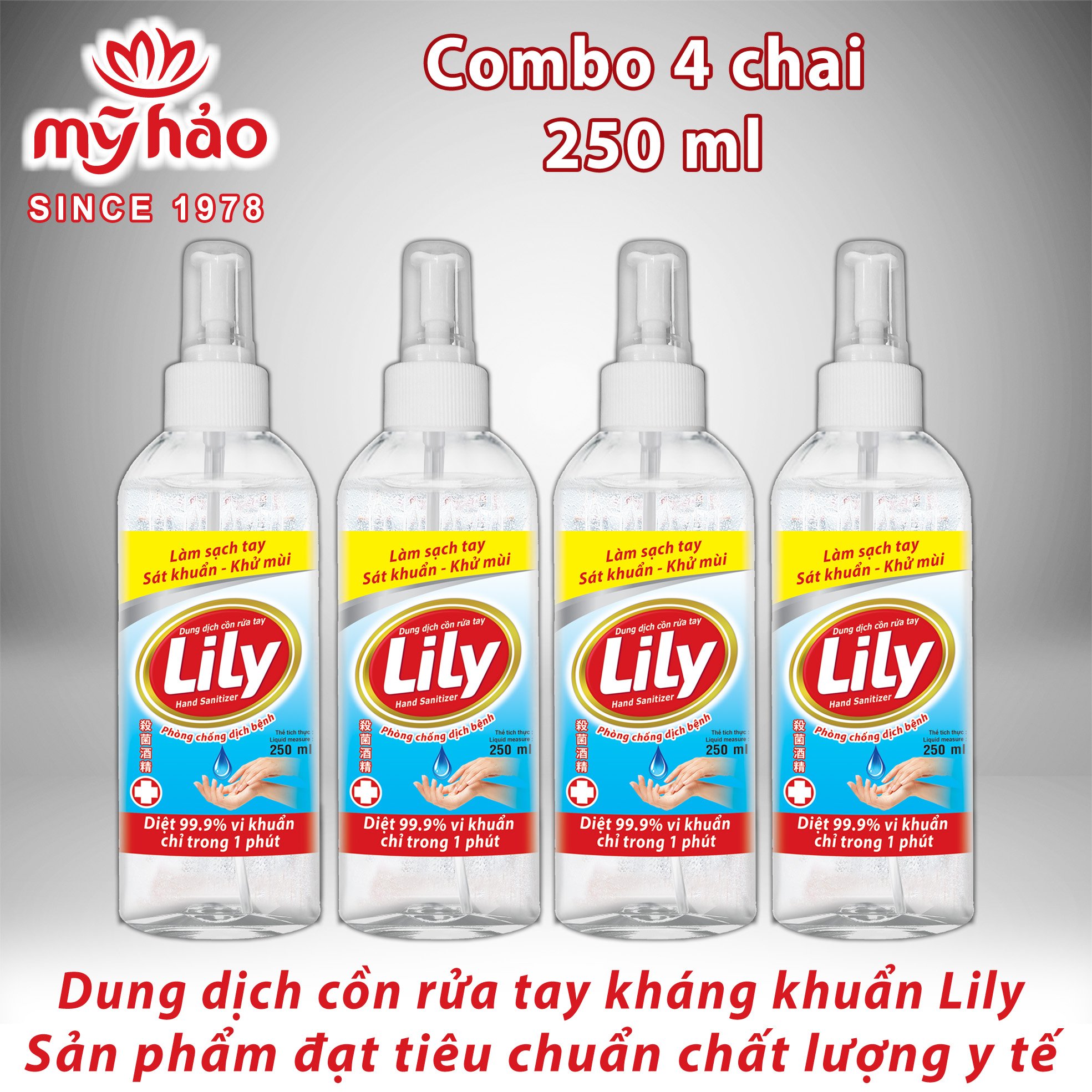 Combo 4 chai cồn rửa tay khử khuẩn lily