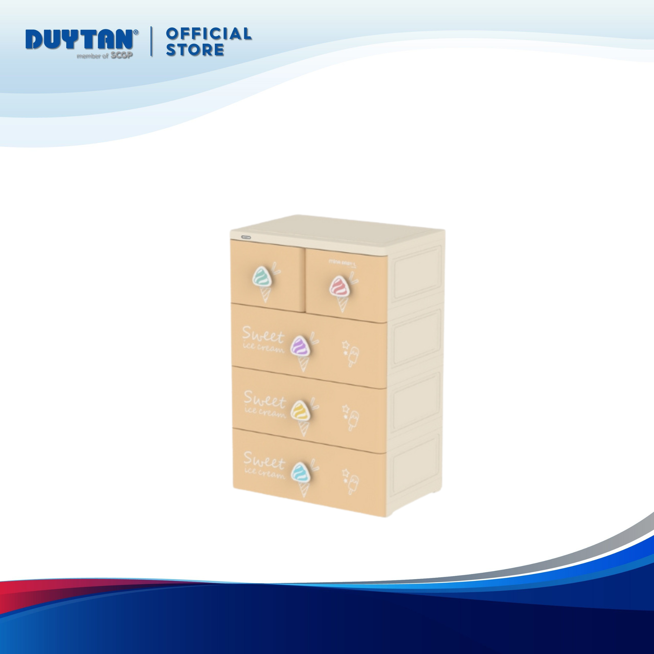 Tủ Mina Baby-L 4 ngăn, Tủ quần áo Nhựa Duy Tân kiểu dáng trẻ trung, thiết kế tiện lợi
