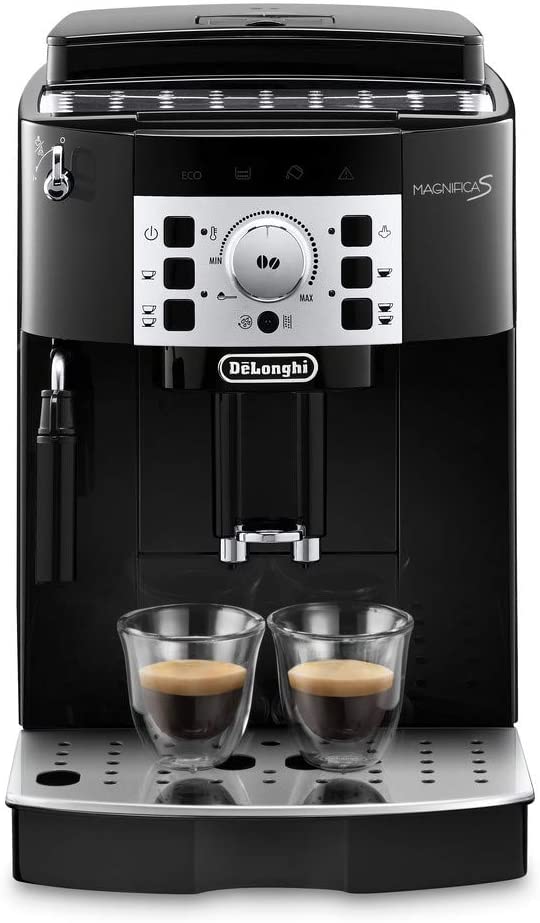 Máy pha cafe De'Longhi Magnifica S ECAM 22.110.B hoàn toàn tự động, pha cùng lúc 2 ly cafe, bình nước lớn 1,8 lít, màu đen bạc