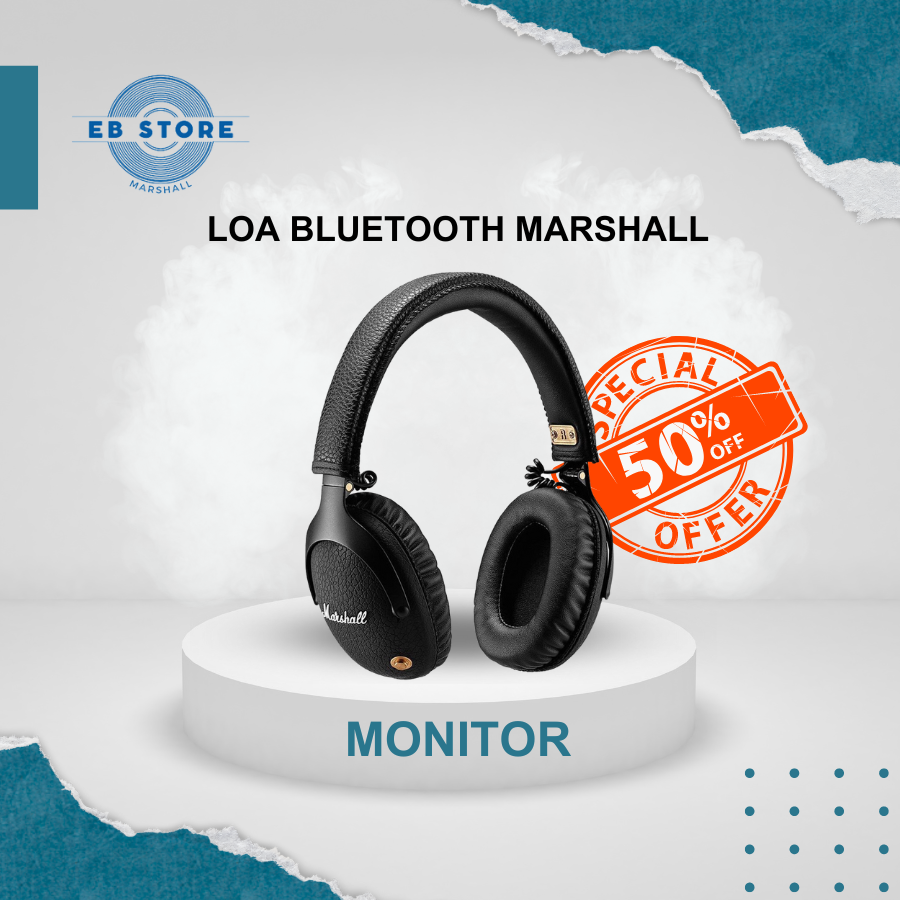 Tai nghe chụp tai bluetooth không dây marshall monitor - eb store - full box nguyên seal 100% bh 12th, 1 đổi 1