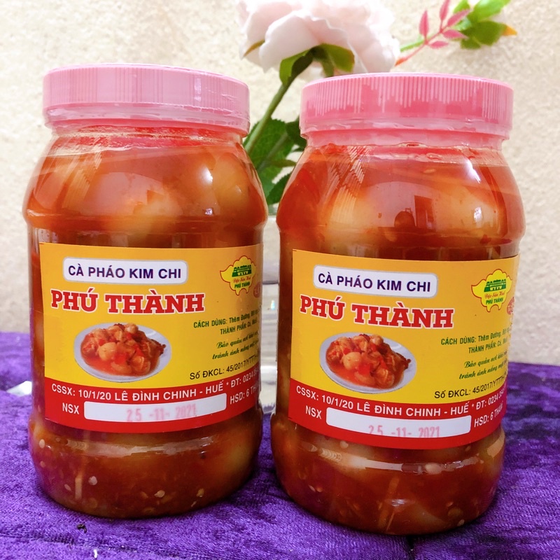 2 hủ 500gr mắm cà pháo kim chi phú thành - đặc sản huế