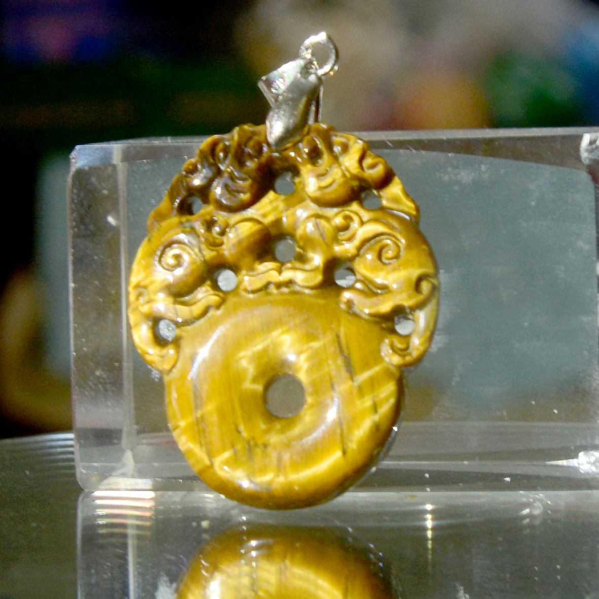 [HCM]Mặt dây chuyền hai tỳ hưu đứng trên ngọc bội-Tặng dây chuyên inox