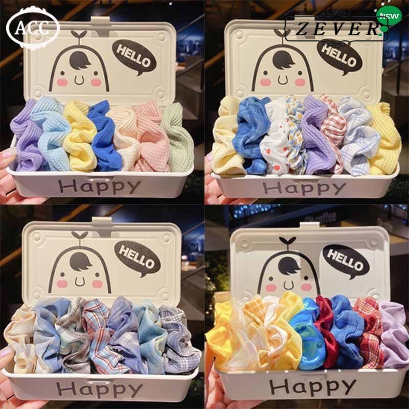7-10Pcs Korean Scrunchies Set Ponytail Hair Tie Hair Accessories
