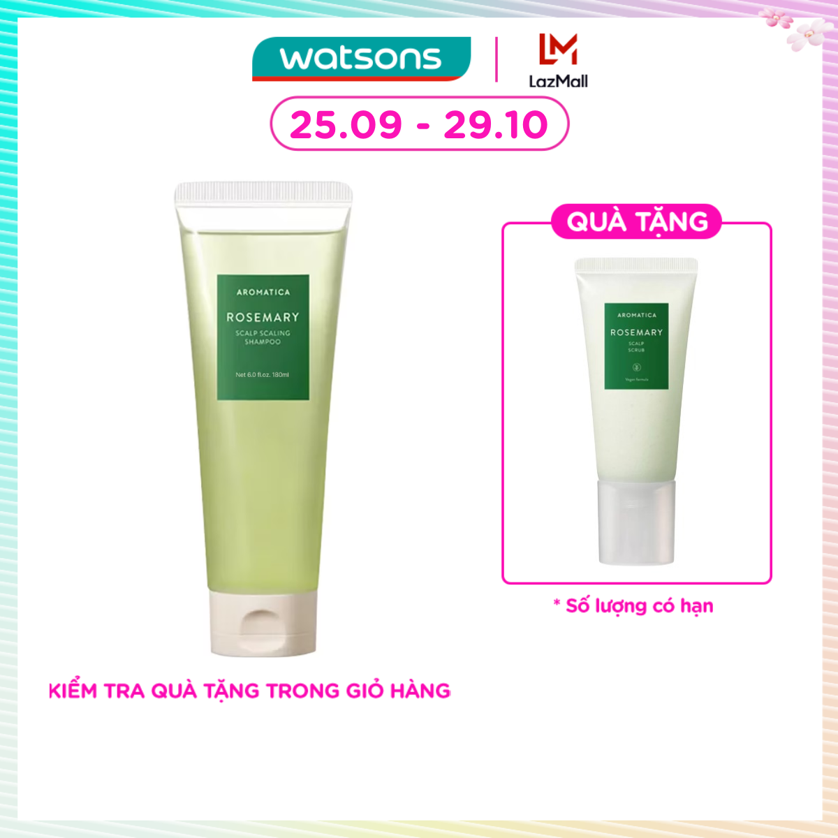 [MUA LÀ CÓ QUÀ] Dầu Gội Aromatica Chiết Xuất Hương Thảo 180ml