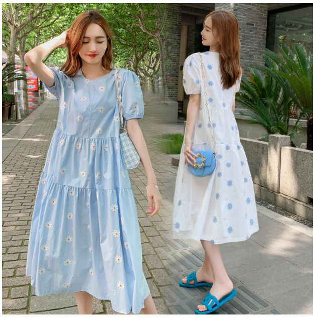 ĐẦM BÀU VÁY BẦU CÔNG SỞ KẾT HOA CÚC 2 TẦNG