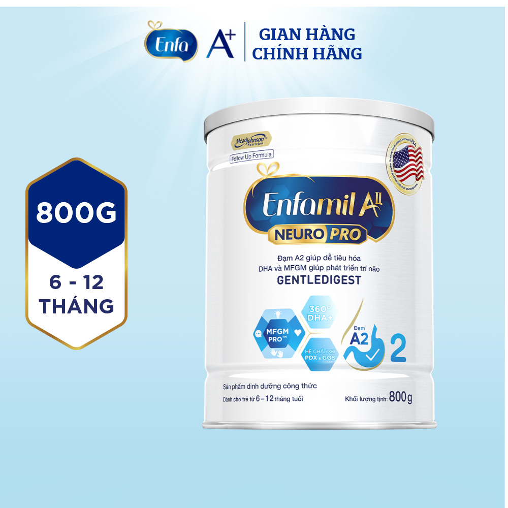 Sữa bột Enfamil A2 Neuropro 2 cho trẻ từ 6-12 tháng tuổi – 800g
