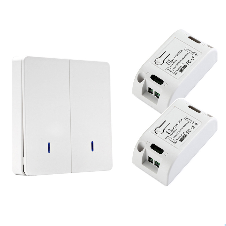 Công tắc điều khiển từ xa dán tường 2 cổng 10A