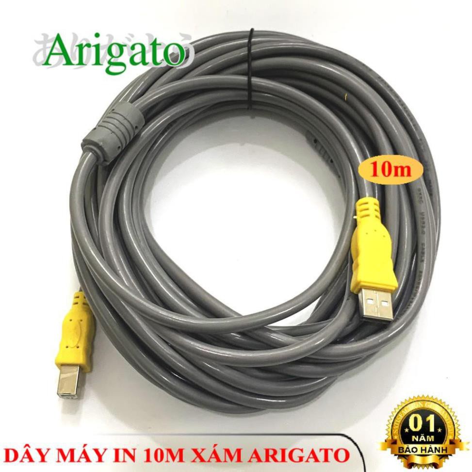 Dây cáp máy in 10m arigato, chống nhiễu hàng chính hãng, chất lượng cao - bảo hành 6 tháng