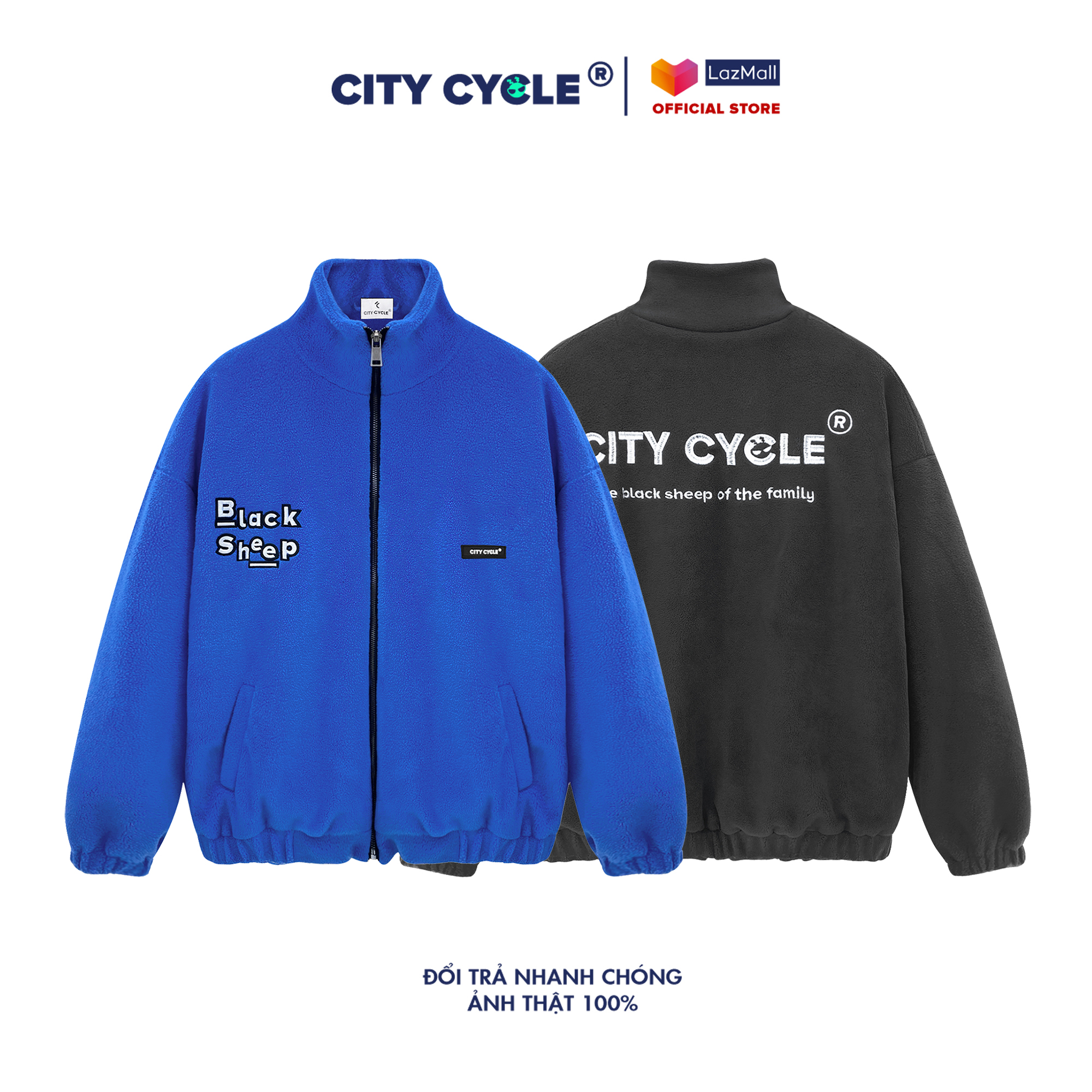 Áo khoác Black Sheep City Cycle lông cừu form rộng oversize unisex Local Brand