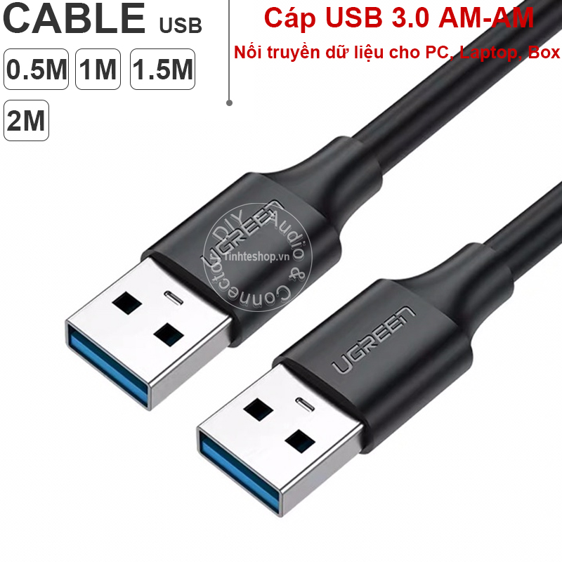 Cáp usb 3.0 đực ugreen us128 0.5m đến 2m - dây usb 3.0 am-am