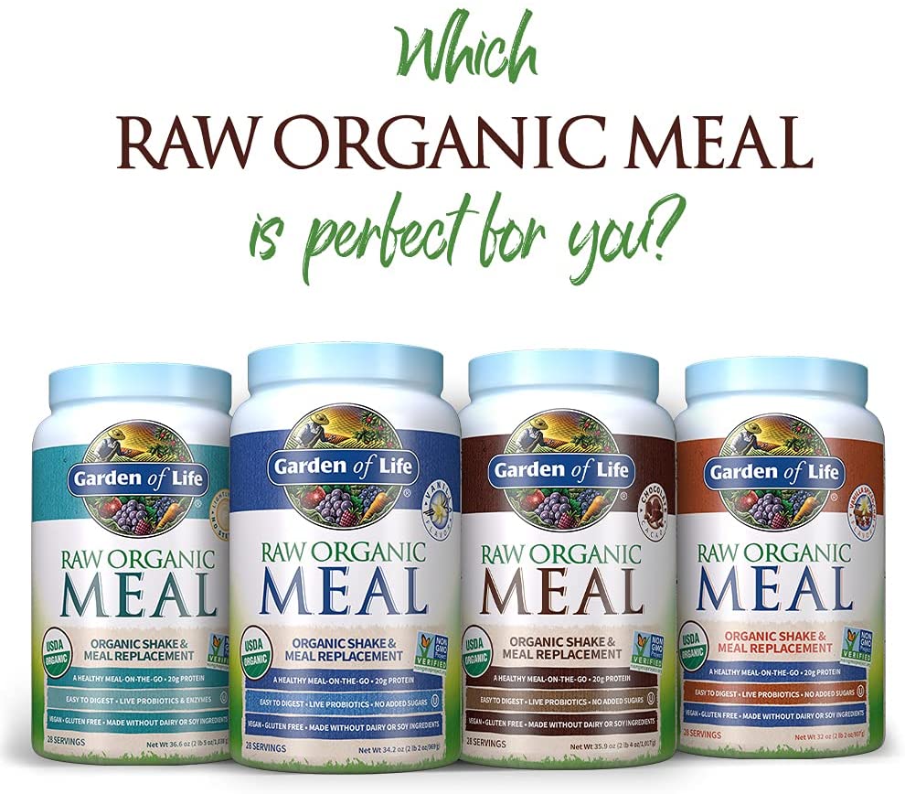 Bữa ăn hữu cơ thô/Bữa ăn thay thế Garden Of Life, Garden of Life Raw Organic Meal Replacement Powder