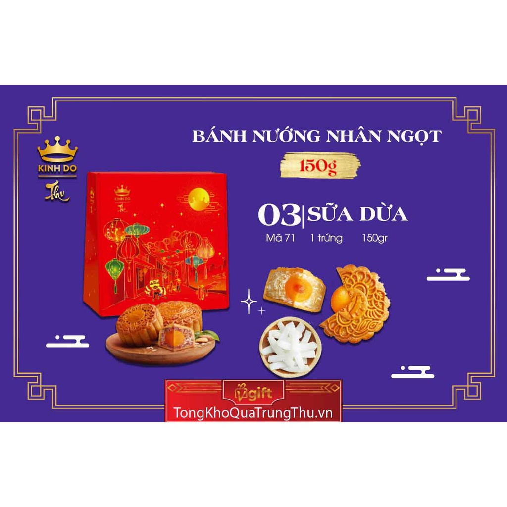 Bánh trung thu kinh đô nướng sữa dừa - 1 trứng