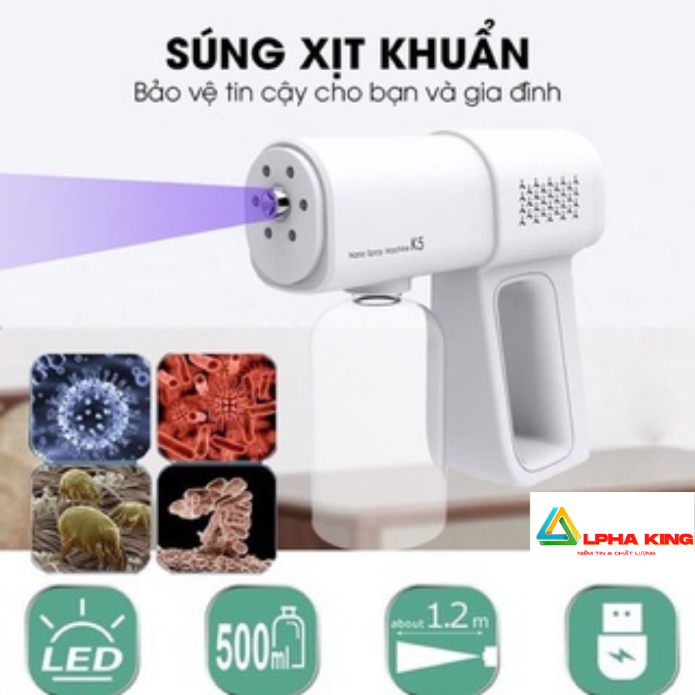 [Xã Kho] Máy Phun Nano K5 khử khuẩn - Máy Phun Sương Nano Ánh Sáng Xanh LED 380Ml Bình Xịt Sương Cầm Tay Tạo Sương Điện - Hiệu Quả Tuyệt Đối