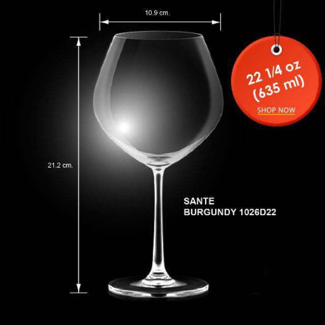 Bộ 6 ly thủy tinh santé burgundy ocean – 1026d22 – 635ml