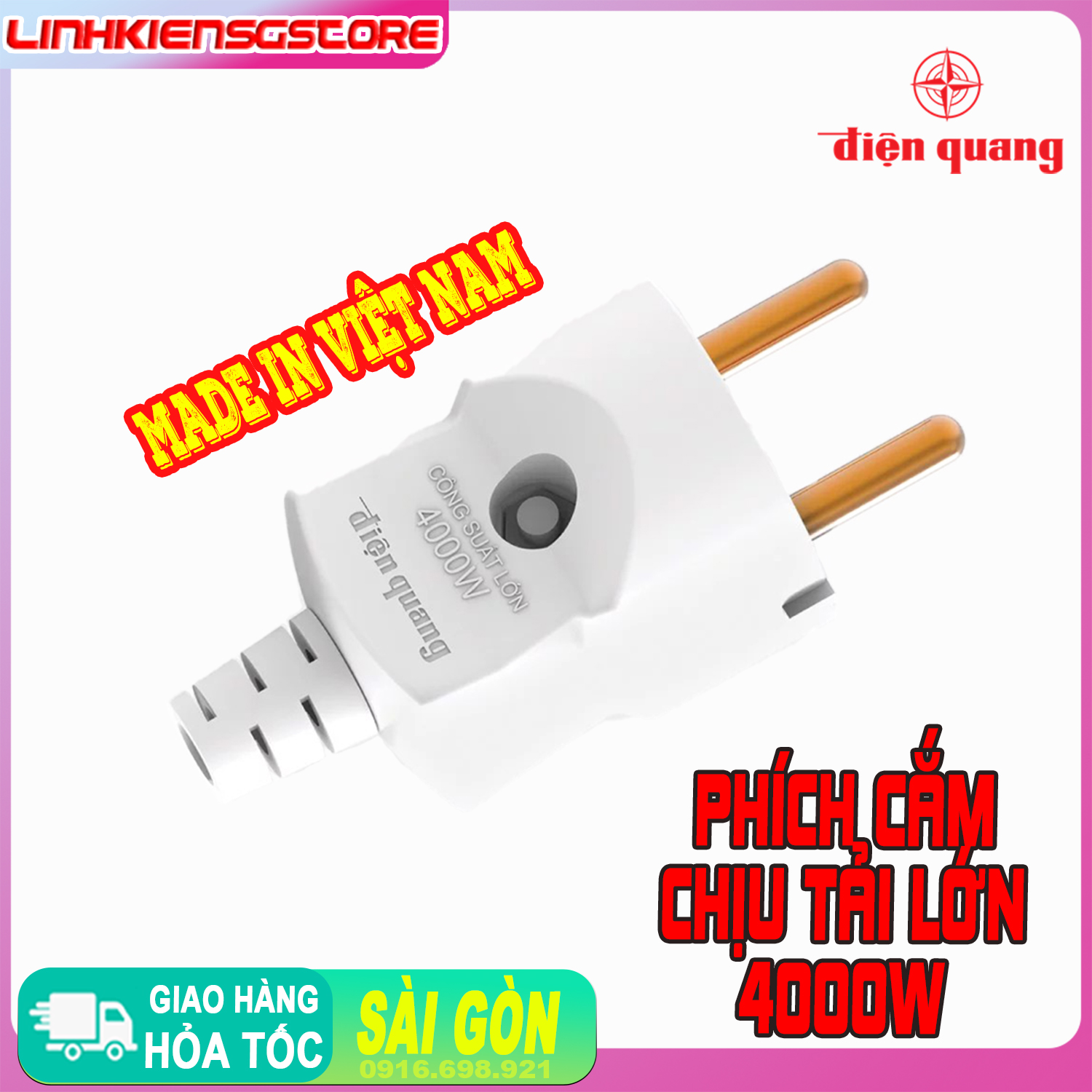 Phích cắm chịu tải công suất cao 4000w Điện Quang