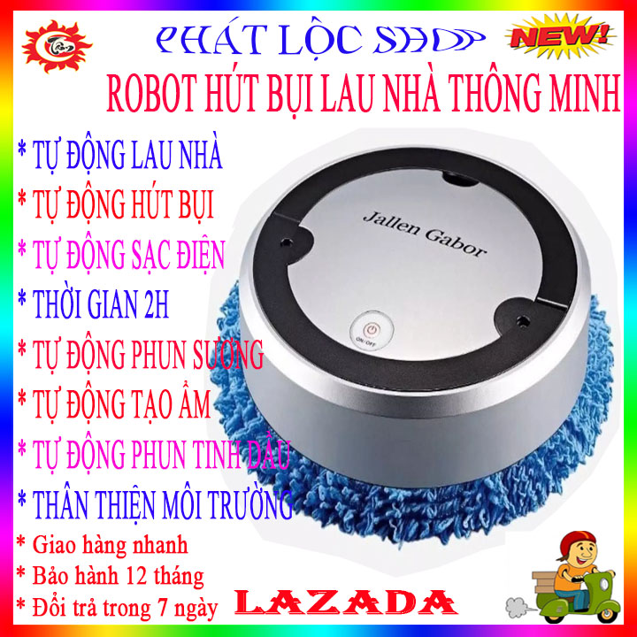 (DEAL SỐC) Robot hút bụi lau nhà, Robot hút bụi thông minh, Hút, Quét, Lau, Cảm biến nhạy, Trục xoay đa chiều, Chống dơi cầu thang, Công suất cực lớn, BH 1 Đổi 1 Mới, Mua Ngay