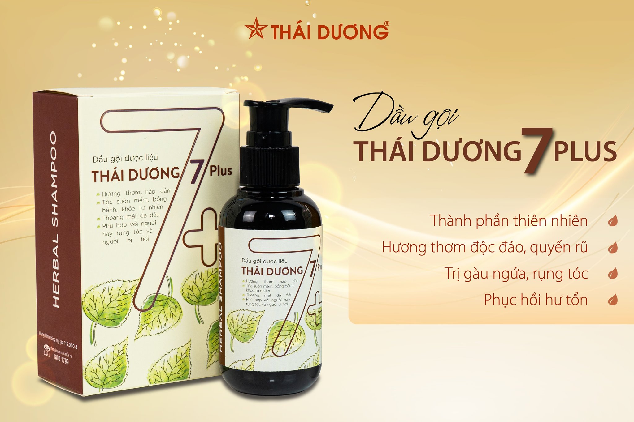 Dầu gội dược liệu giảm gàu Thái Dương 7 Plus 100ml