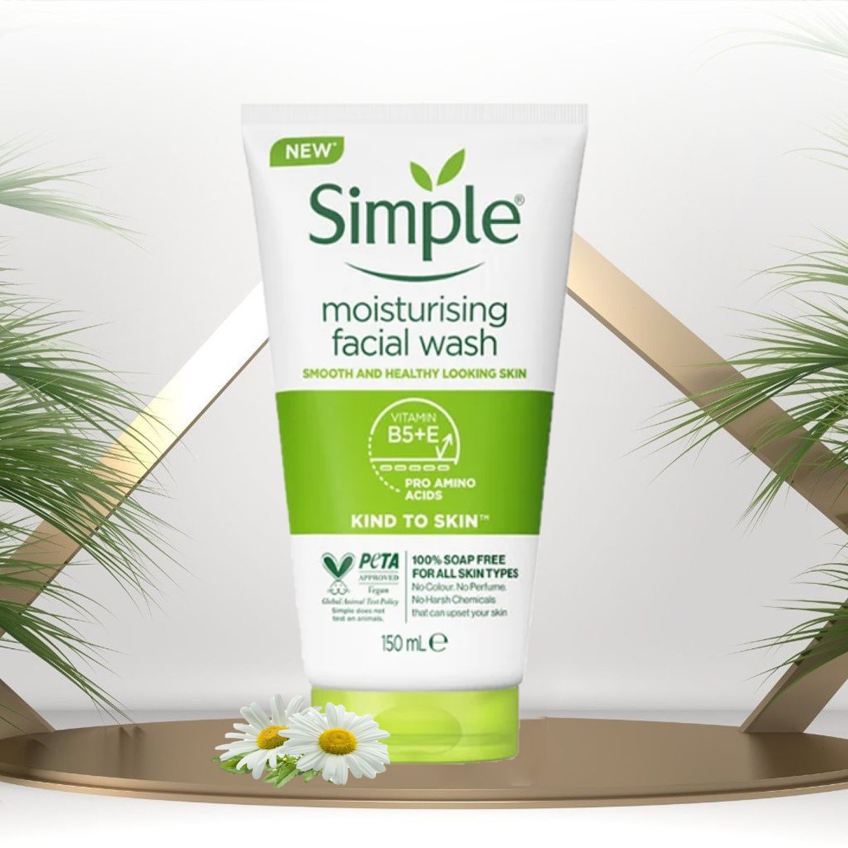 Sữa rửa mặt simple moisturising 150ml cấp ẩm da sáng khỏe mịn màng cho da khô & nhạy cảm