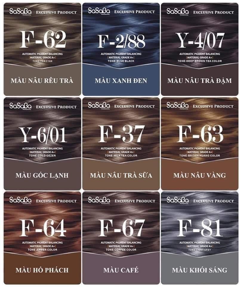 THUỐC NHUỘM PHỦ BẠC SASABA TỰ CÂN BẰNG NHIỀU KHÚC MÀU TÚI 450ML MẪU MỚI
