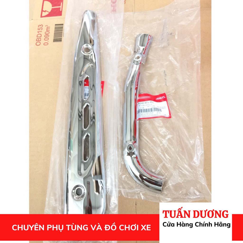Ốp chống nóng thân + cổ ống xả dành cho super dream hàng nguyên bản ốp chống nóng thân pô + cổ pô dream việt các đời