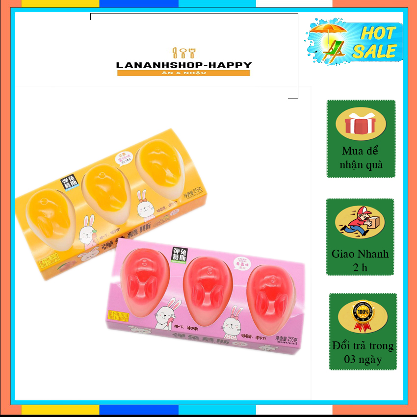 Thạch hoa quả ❤️ Thạch rau câu hoa quả hình thỏ siêu cute, hai vị dâu và xoài