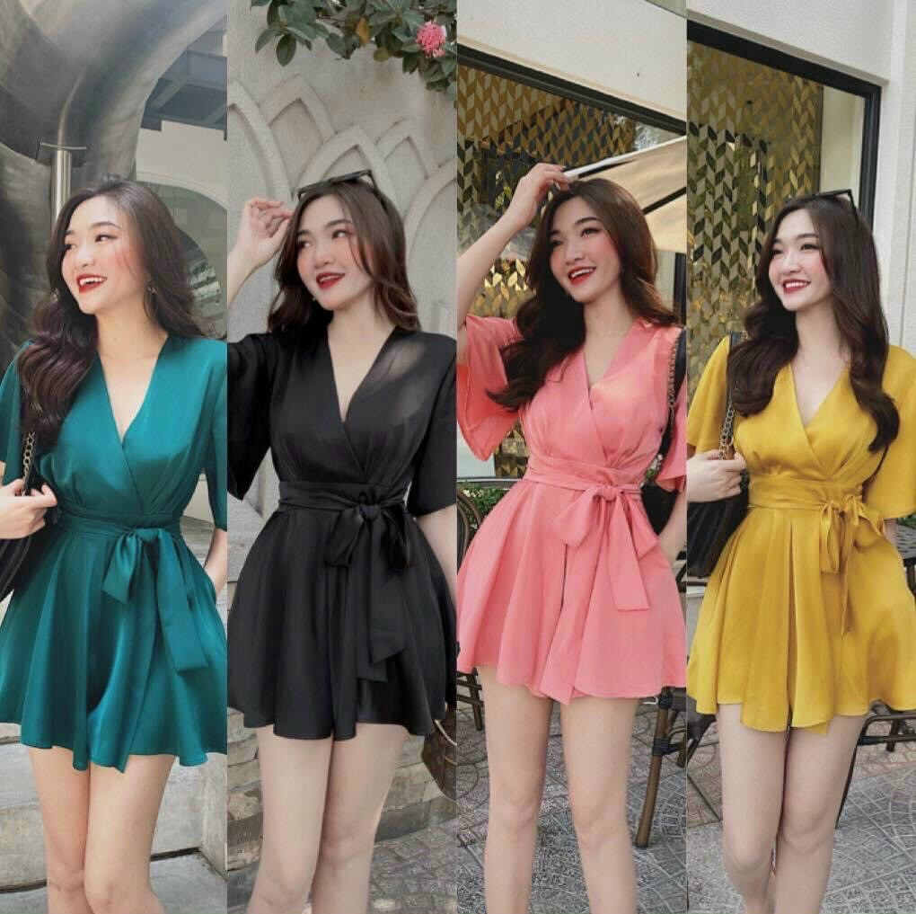 Đầm lụa bóng xòe xinh xắn dễ thương