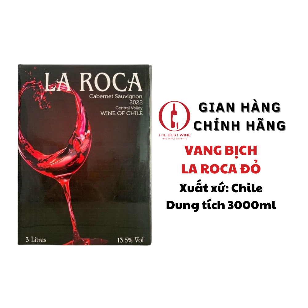 Vang bịch chile la roca đỏ 3l nhập khẩu - vang bịch 3l