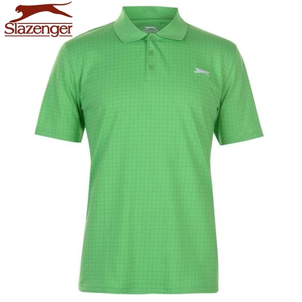 Áo Thun Polo Nam Slazenger Check Golf (màu Green) - Hàng size UK