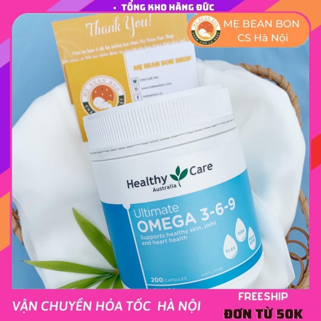 Omega 3 6 9 Healthy care ultimate của  Úc 200 viên hỗ trợ tuần hoàn, bảo vệ tim mạch mắt sáng tốt cho da tóc móng cho người từ 2 tuổi - mẹ bean bon