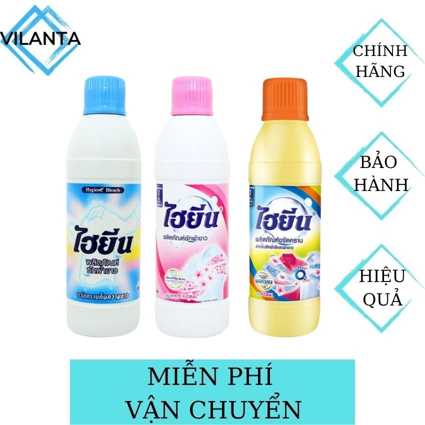 [Freeship] Nước Tẩy Quần Áo Trắng Và Màu Hygiene Thái Lan VILANTA tẩy trắng nhanh, loại bỏ vết ố vàng, tiết kiệm thời gian, an toàn khi sử dụng, tẩy sạch vết bẩn lau ngày-500ml
