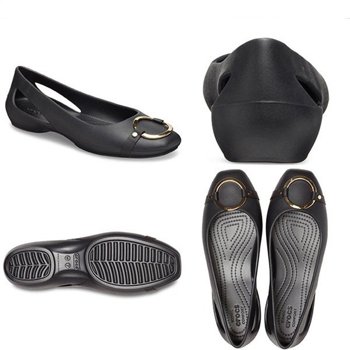 Giày nhựa crocs laura sloane vòng khuy cho nữ