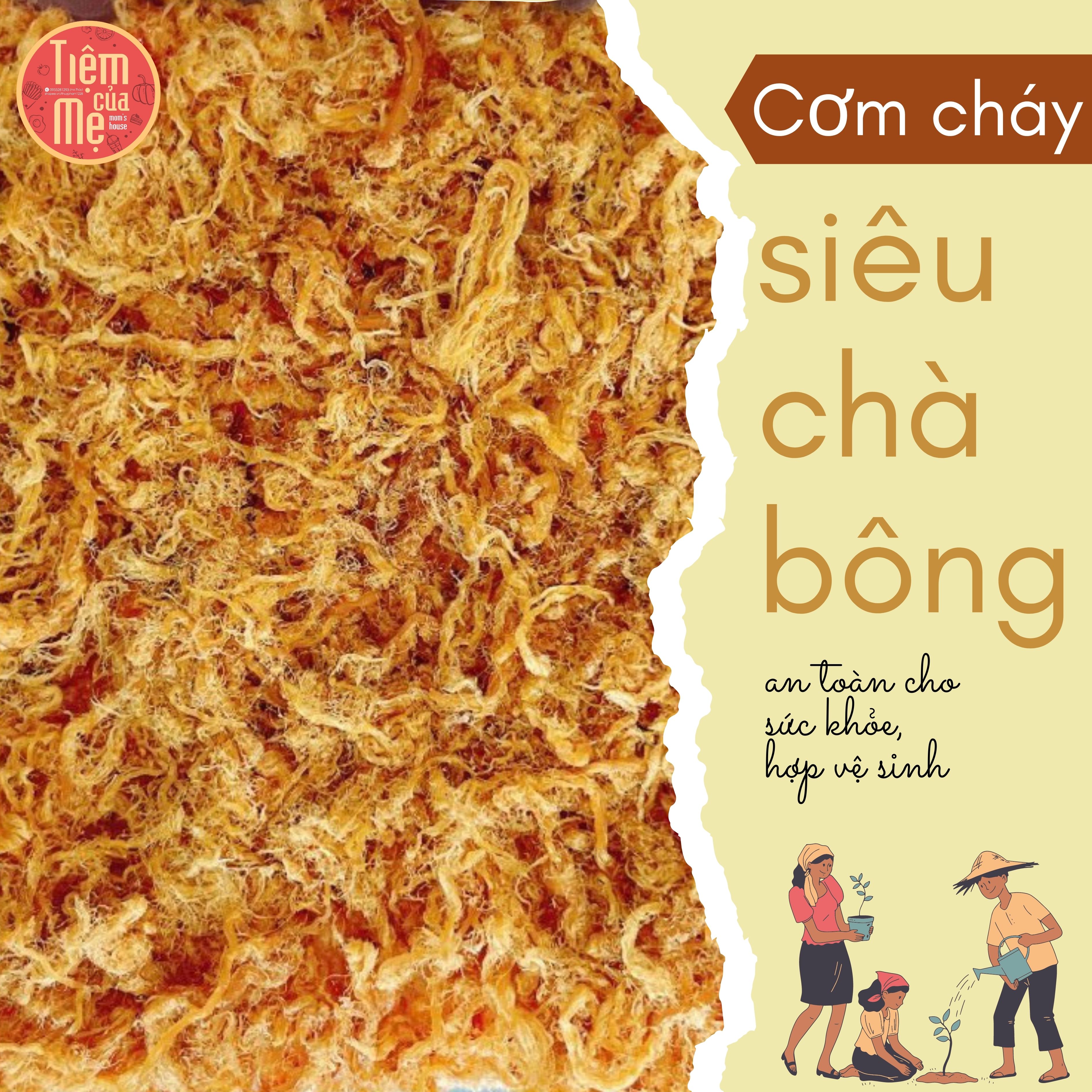 [Ăn Mặn] Cơm cháy siêu chà bông nhà làm, đồ ăn vặt an toàn cho sức khỏe và hợp vệ sinh, có thể làm quà cho người thân hoặc bạn bè