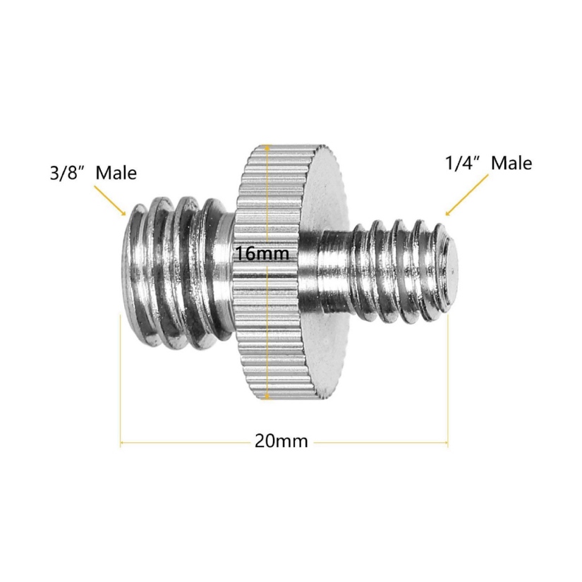 Ốc 2 đầu 1/4 inch + 3/8 inch cho máy ảnh