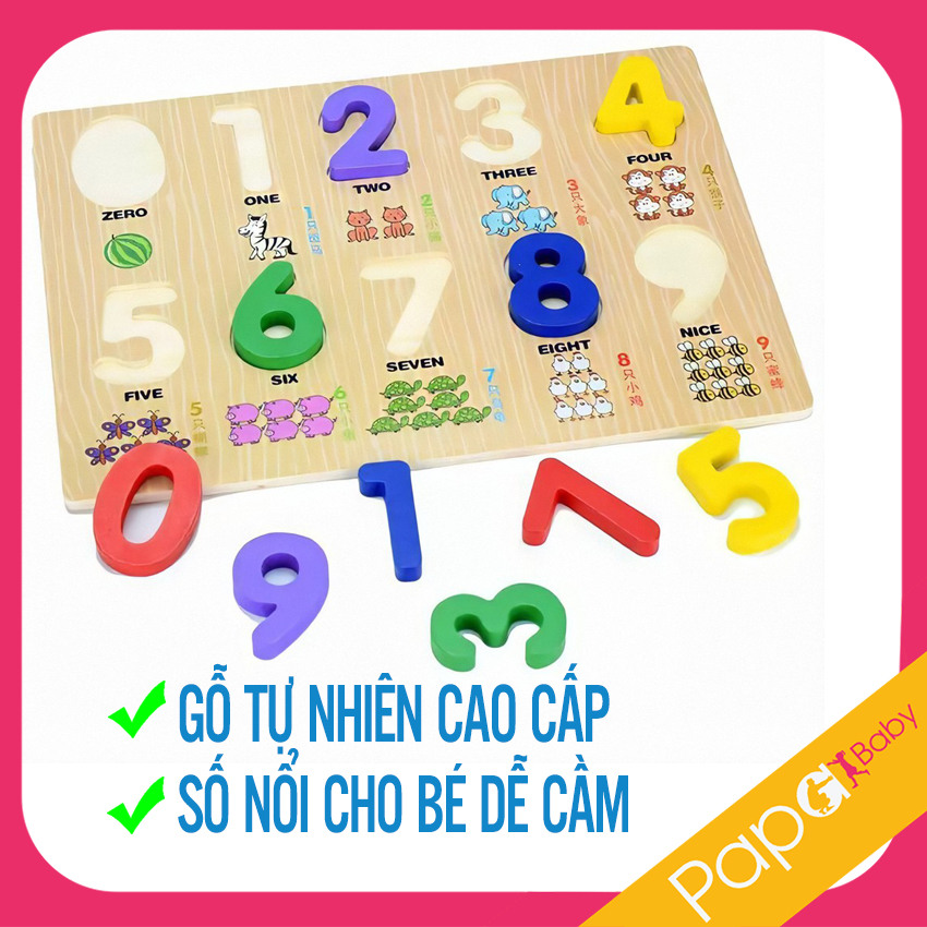 Bảng Chữ Số Bằng Gỗ - Song Ngữ, Gỗ Cao Cấp, giúp bé học cả tiếng anh - Bảng chữ cái thông minh, đồ chơi gỗ thông minh cho bé, bảng gỗ cho bé học, Bảng Số Học Cho Bé, bảng chữ số cho bé, bảng ghép chữ cái và số