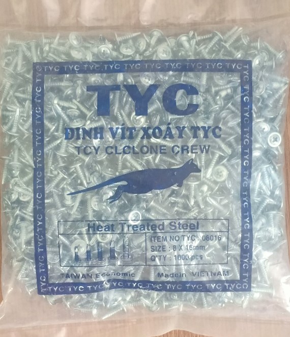 1 BỊCH VÍT ĐUÔI CÁ 1.6 cm TYC ĐẦU DÙ M.E HOÀNG KHANG