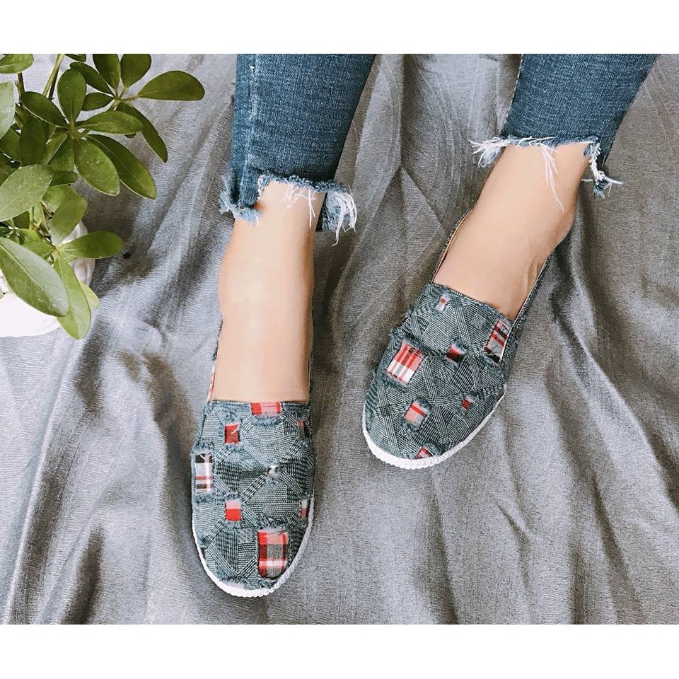 Giày lười Jean họa tiết💥FREESHIP💥[Giá gốc tận xưởng