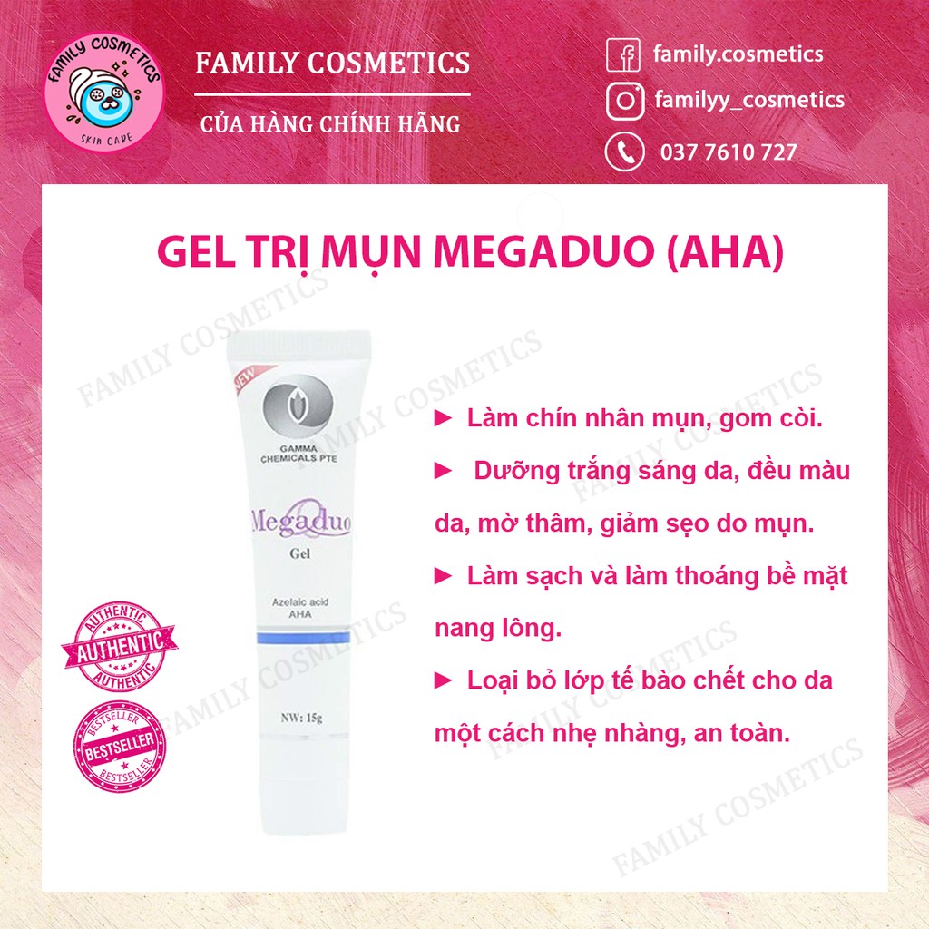 Gel mụn trứng cá megaduo 15g