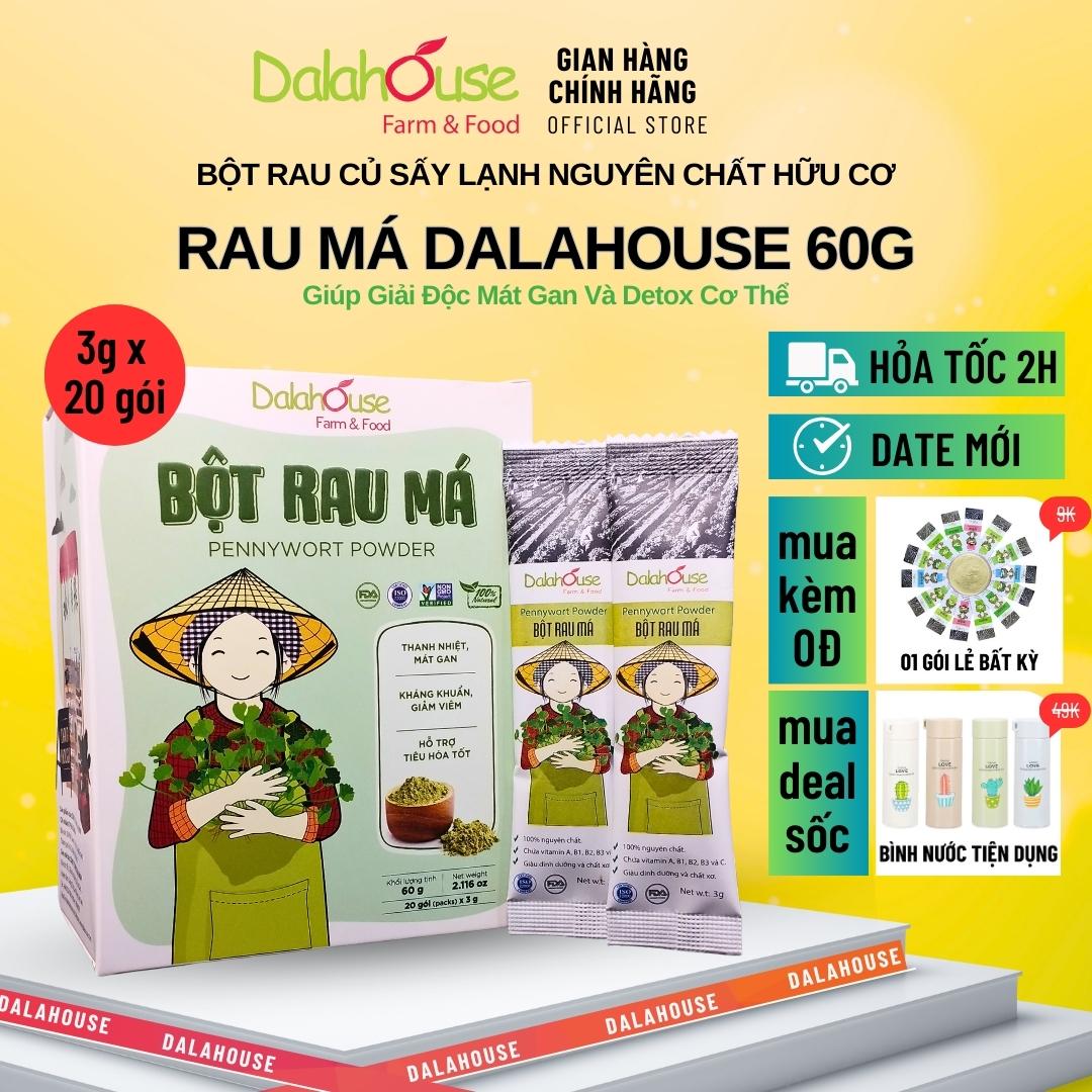 Bột rau má dalahouse 60g - giải nhiệt hạ sốt mát gan, giải độc, tăng cường trí nhớ, thị lực