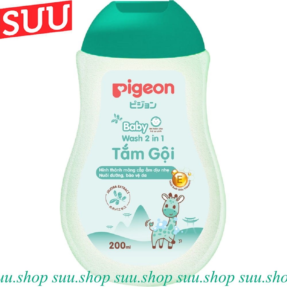 Sữa Tắm Gội Pigeon Cho Em Bé da nhạy cảm 200G Chính Hãng