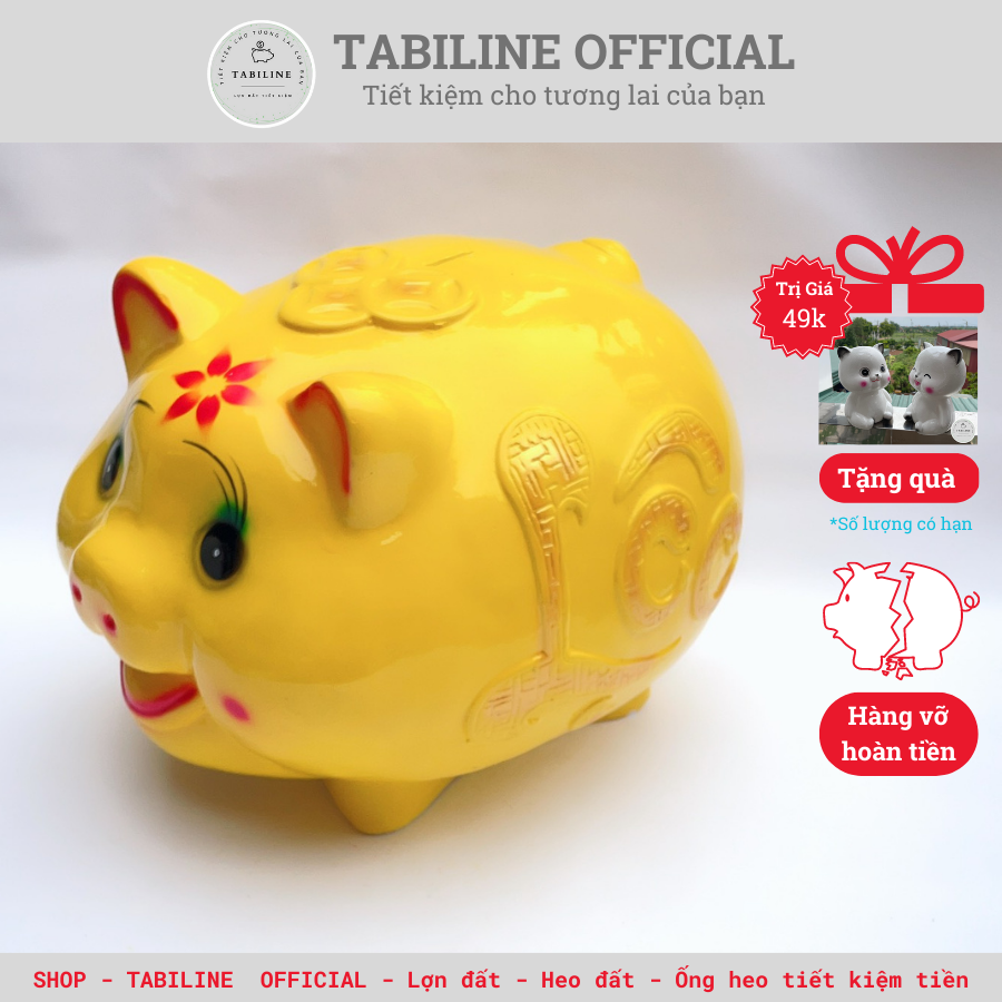 Lợn đất heo đất ống heo tiết kiệm tiền tabiline size siêu to ld06