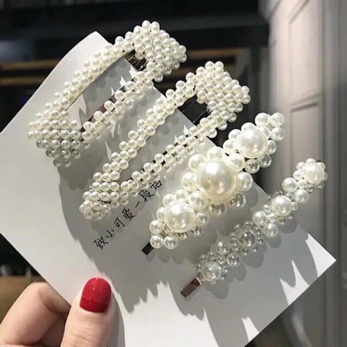 [SIÊU SALE] Sét 4 kẹp tóc ngọc trai siêu xinh, phụ kiện cài tóc dễ thương, đáng yêu dành cho các nàng, 1 sét gồm 4 kẹp tóc ngọc trai