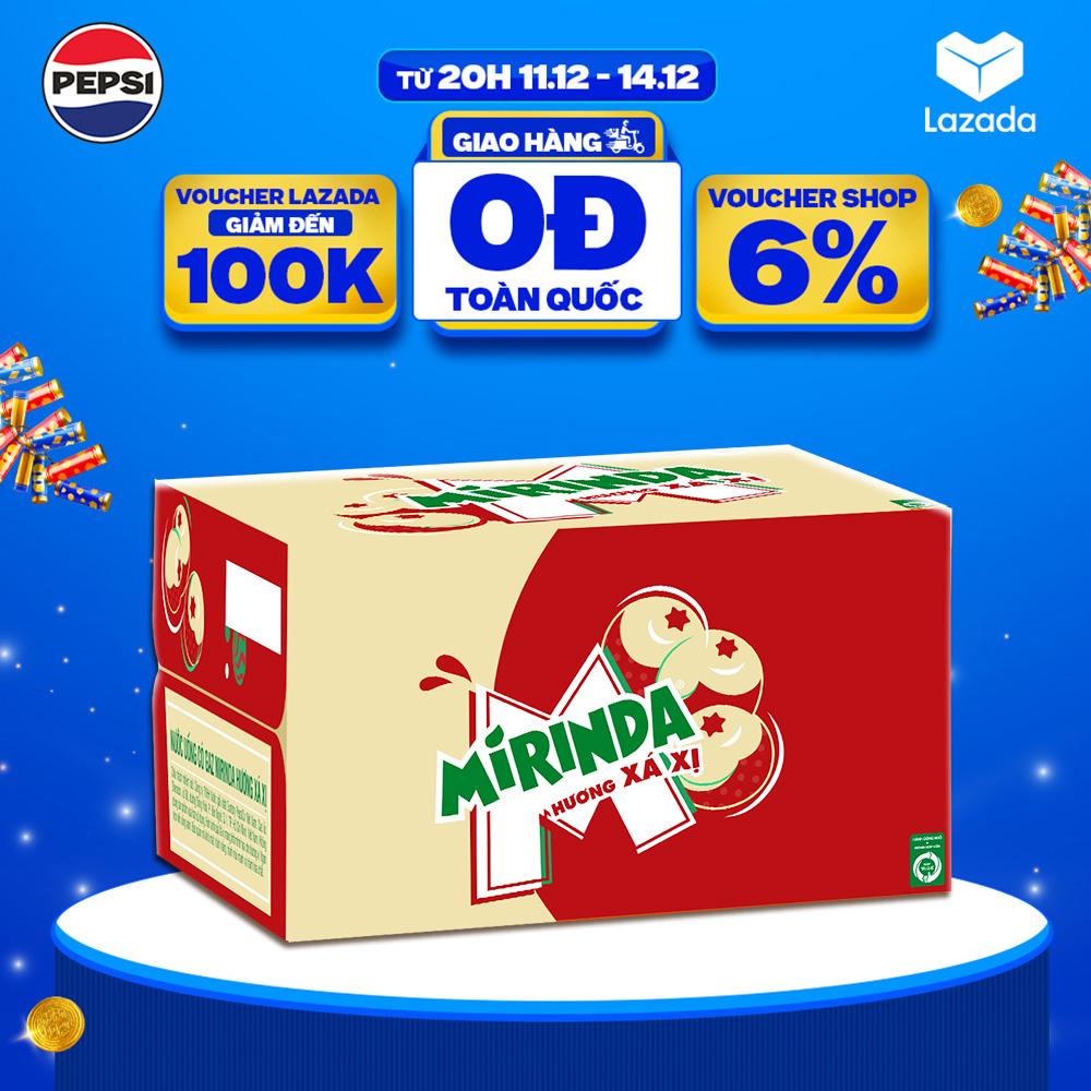   SALE 15.12  Thùng 24 Chai Nước Giải Khát Mirinda Xá Xị  390ml chai  