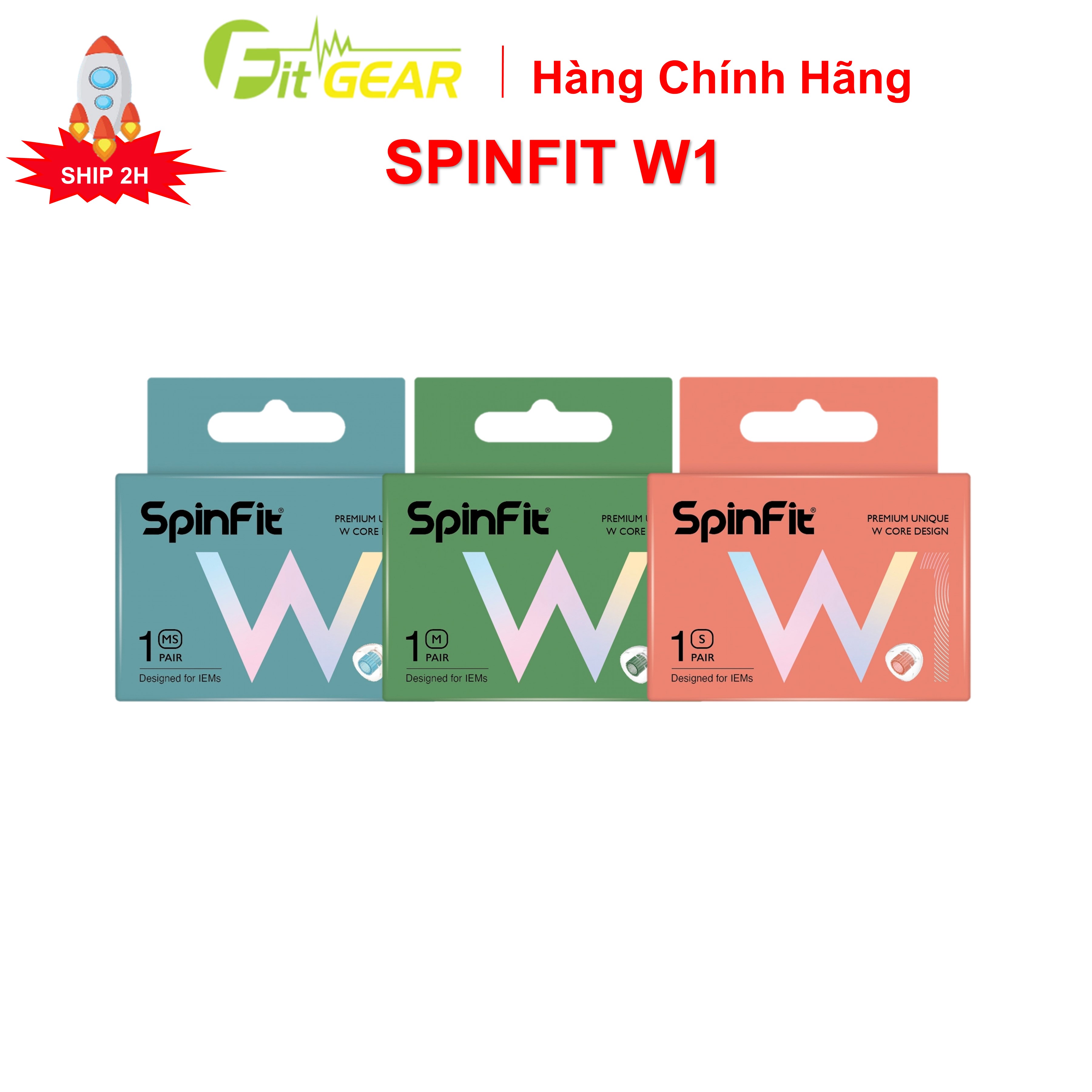 Nút tai nghe spinfit w1 chính hãng