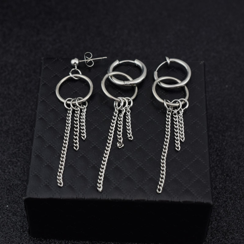 Khuyên tai BTS Jimin chuỗi cá tính kẹp vành/xỏ lỗ