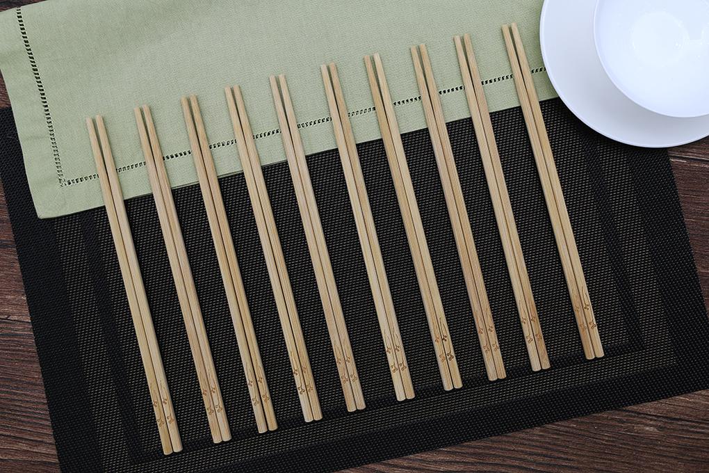 Bộ 10 đôi đũa tre hình hoa nhỏ kz1012-10