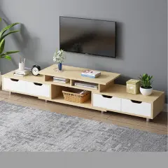 Kệ Tivi phòng khách bằng gỗ, có ngăn kéo để đồ cao cấp - Tủ để TV hiện đại - Kệ tủ TV gỗ đơn giản 3 màu nâu, trắng, kem